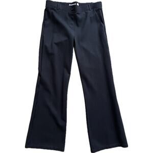 Betabrand Black Yoga Dress Pants Large Petite Bootcut Wide Leg Stretch Comfy